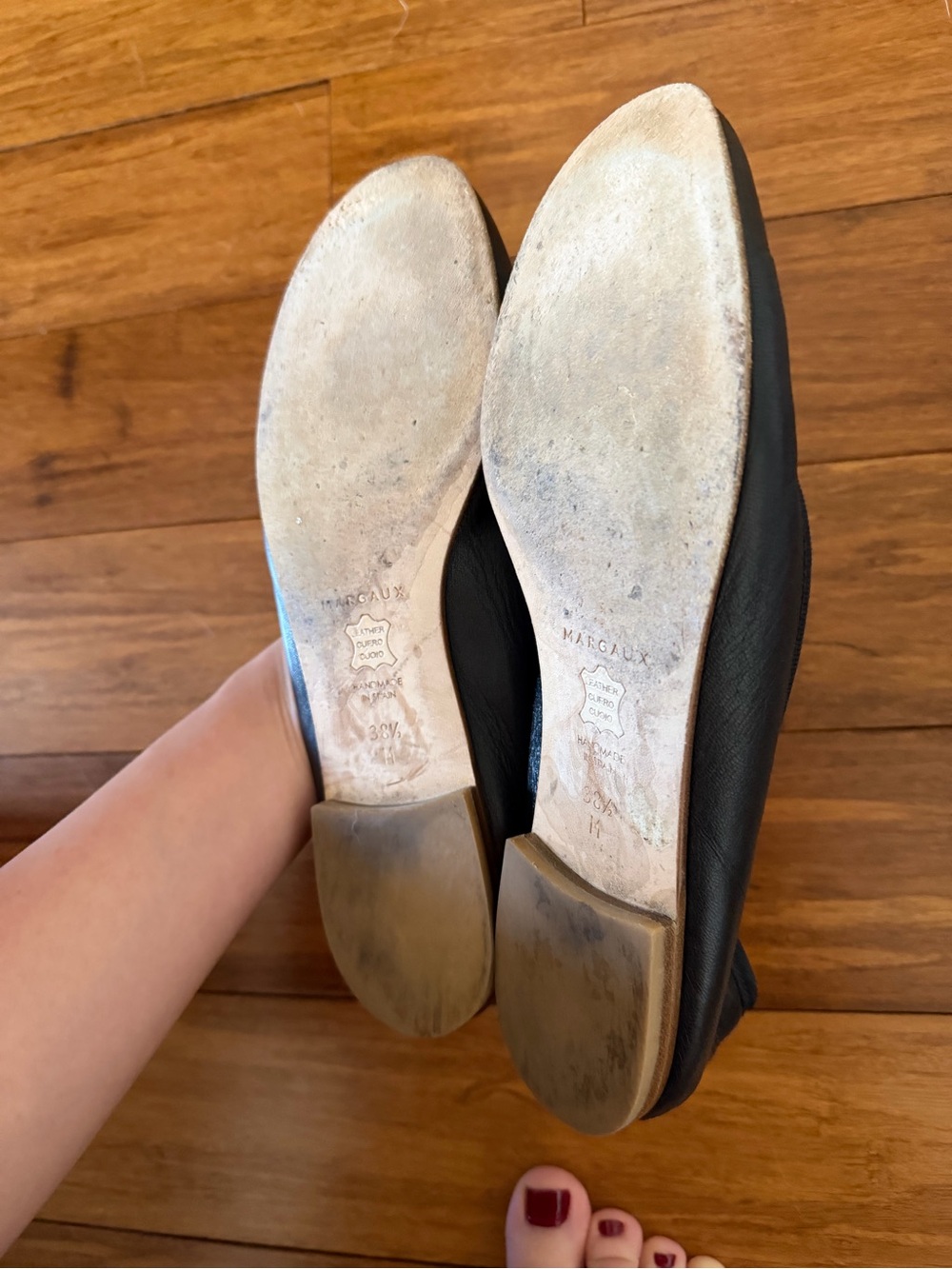 Margaux Demi black Leather Bow Ballet Flats - Picture 5 of 7